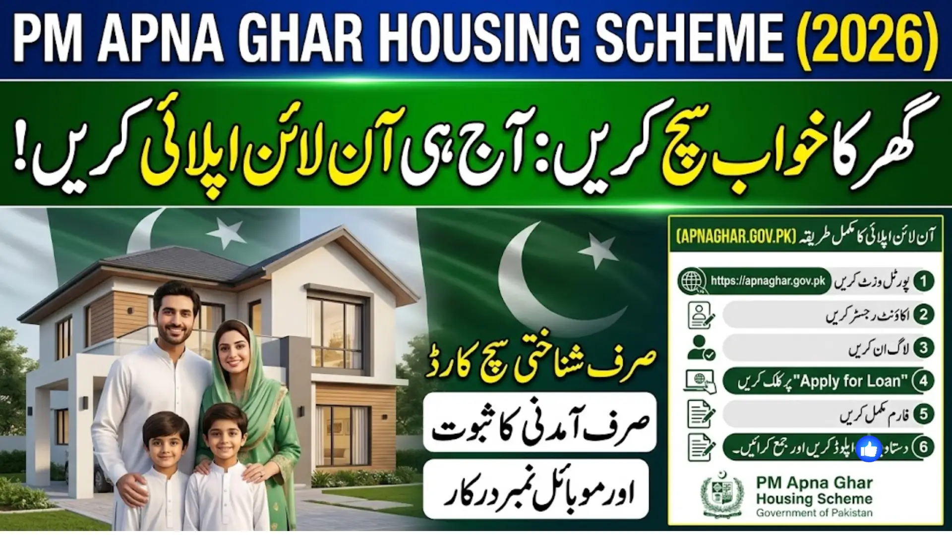 How to Apply for PM Apna Ghar Housing Scheme Online – Official apnaghar.gov.pk Guide (2026)