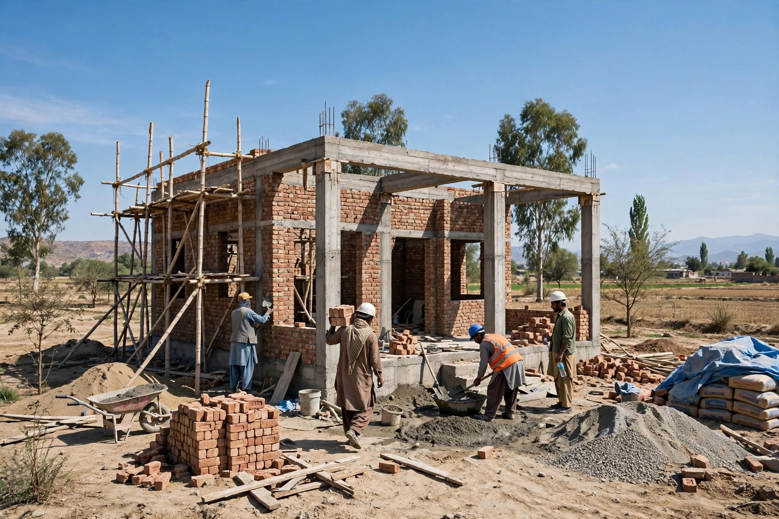House under construction under Apna Ghar Program